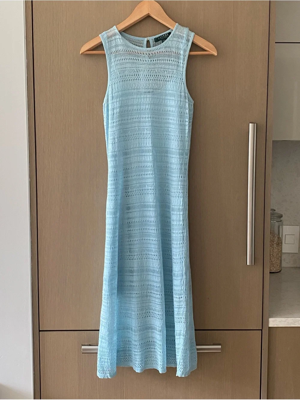 cute femboy dresses Bear Lingerie Dress for Sale Made from high G-New Color:Lake Blue Crochet Halter Maxi Dress